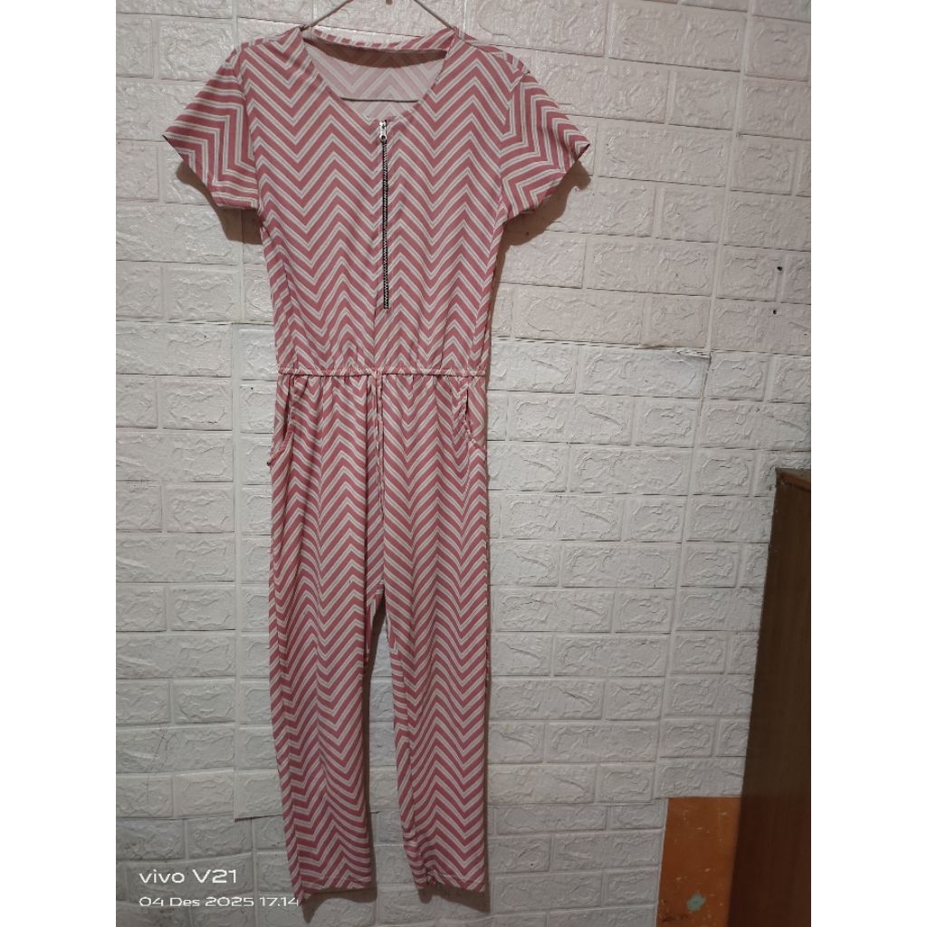 PL Jumpsuit Wanita Dewasa Lengan Pendek