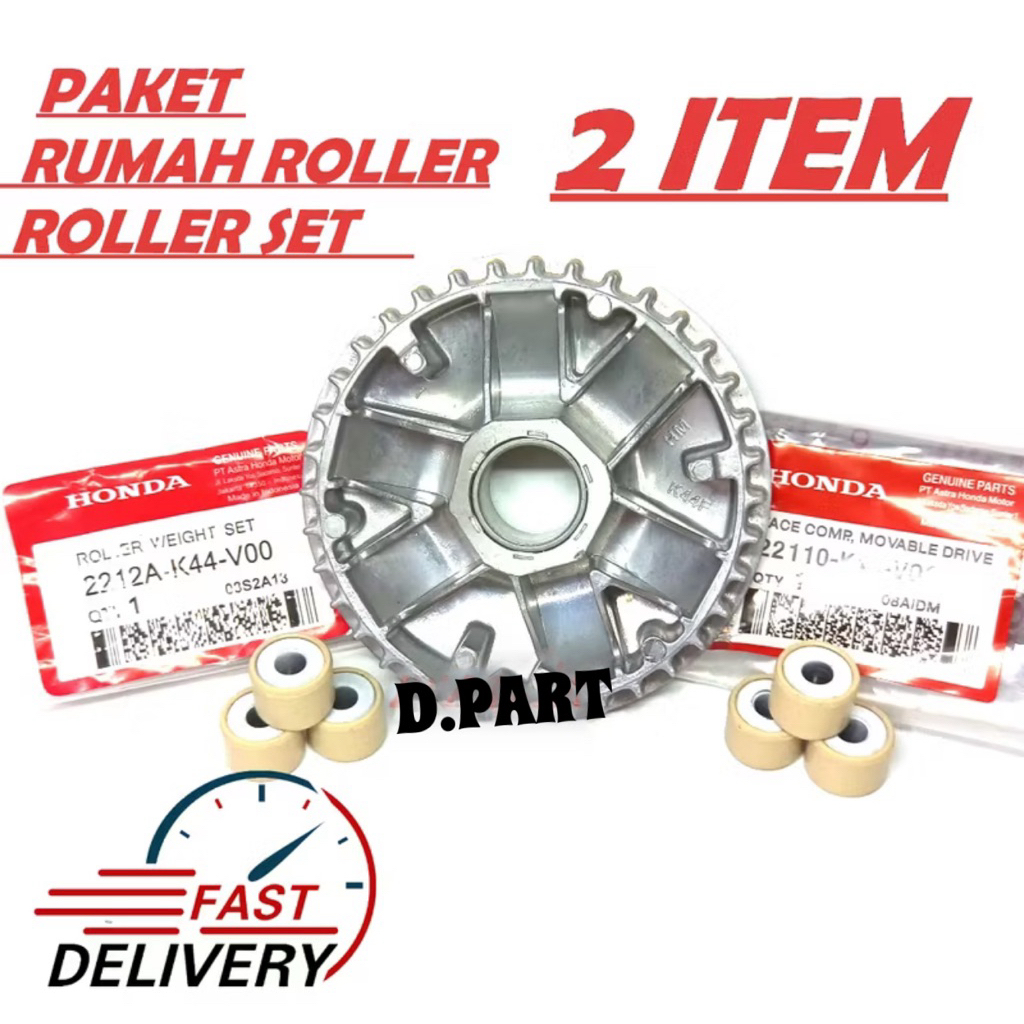 PAKET RUMAH ROLLER+ROLLER SET HONDA(SCOOPY NEW RING 12/SCOOPY ESP/BEAT F1 ESP SPORTY)