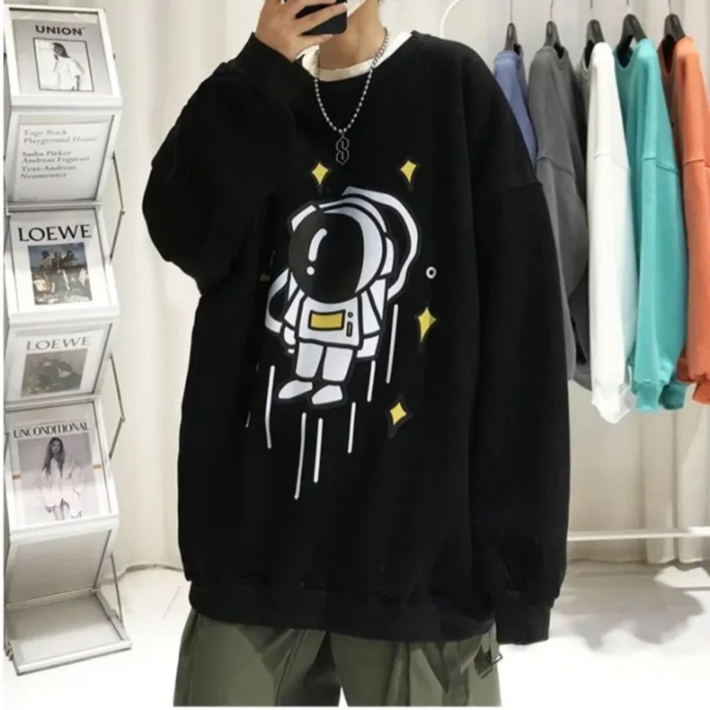 Lestary Clothing Store - Sweater Astronot size S - 6XL| Unisex Oversize Premium Tebal – Size S M L X
