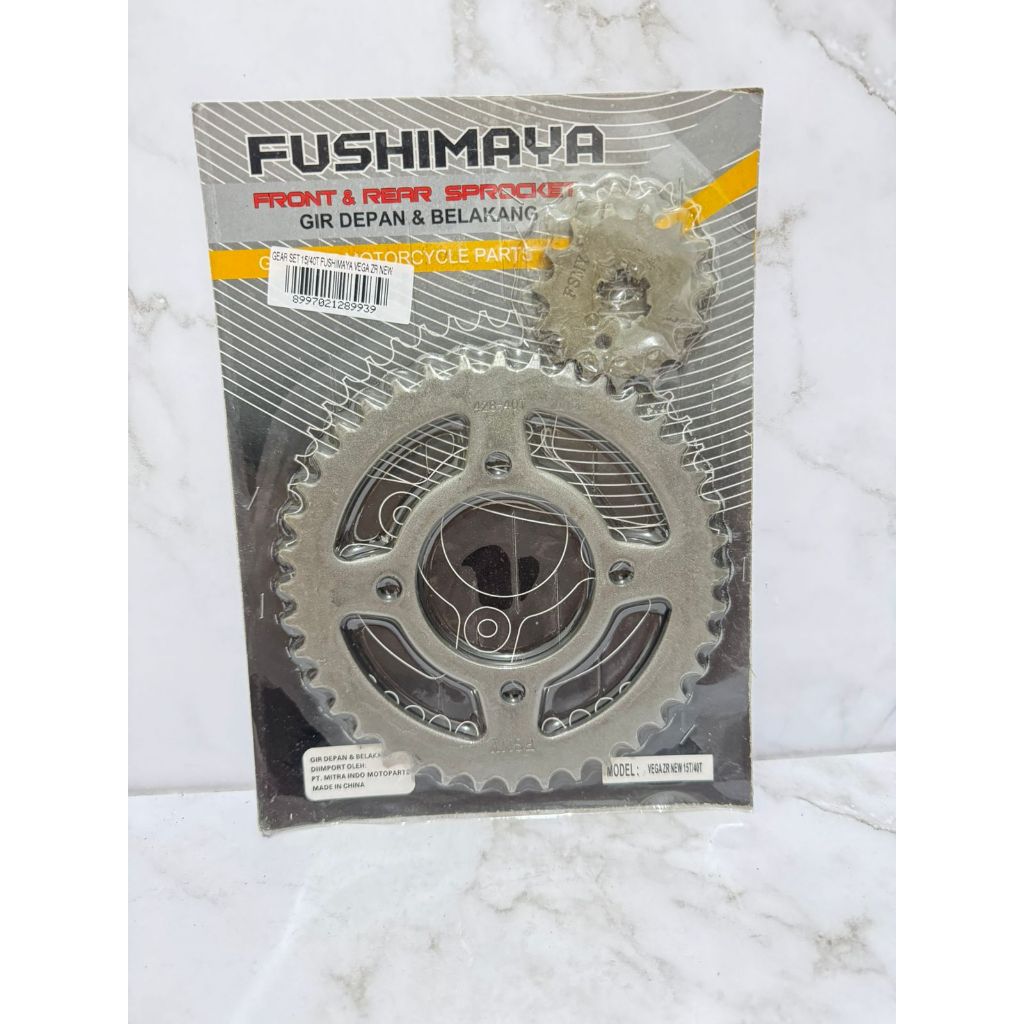 Gear Set Fushimaya Depan Belakang Vega Zr New 40T/15T Gear Gigi Vega Zr New 15T/40T