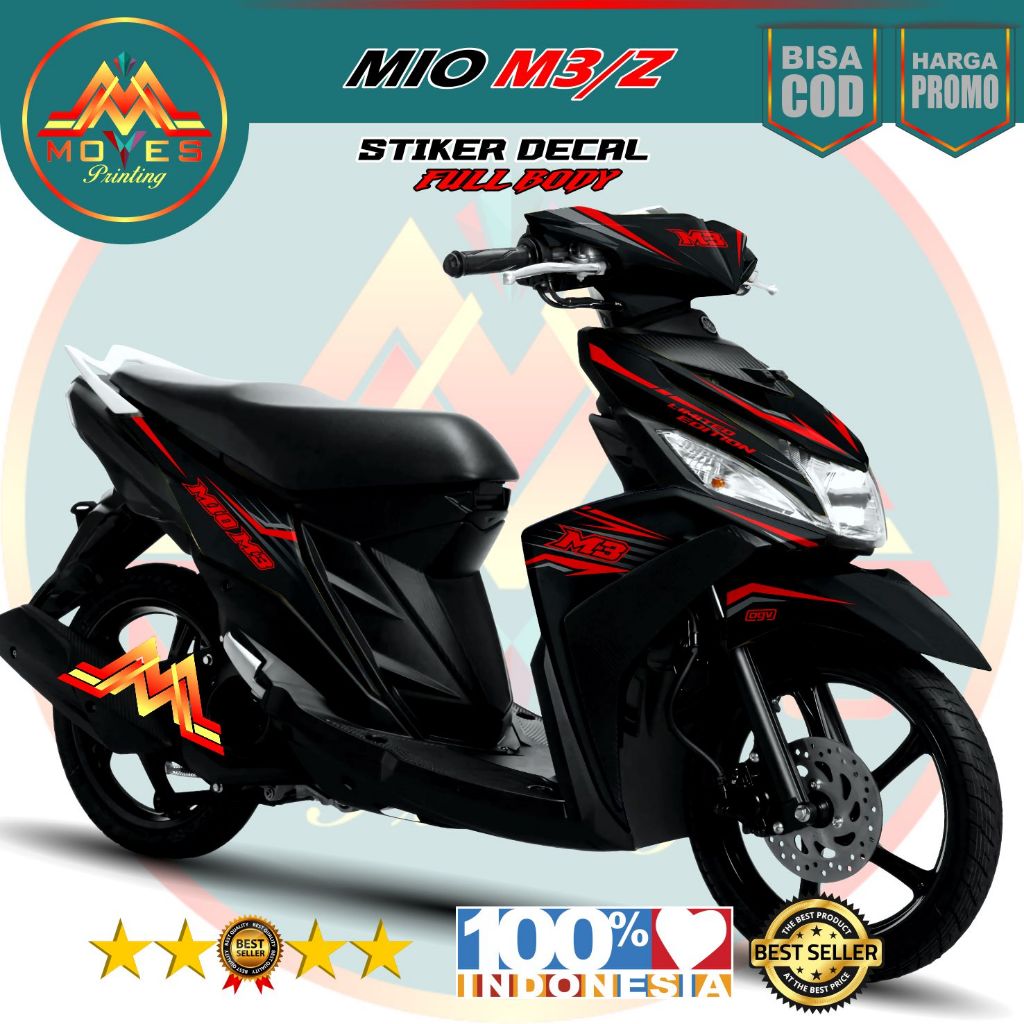 Stiker Yamaha Mio M3 full body decal stiker Hitam simpel bisa custom