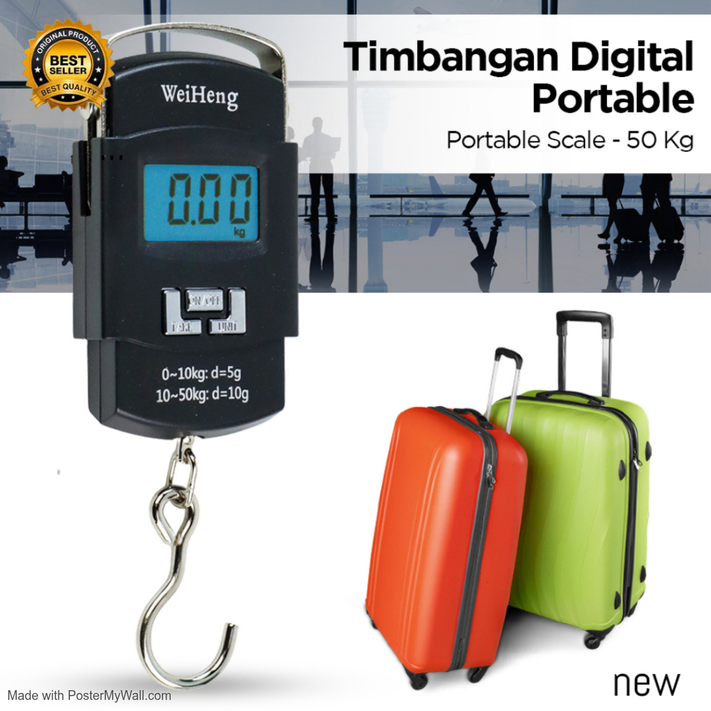 Timbangan Elektrik Portable 50kg Timbangan Digital Gantung Akurat 100%