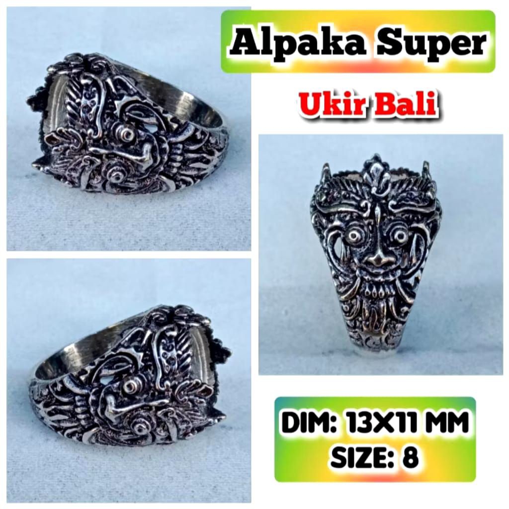 cincin emban batu akik batu permata alpaka super ukir Bali.33