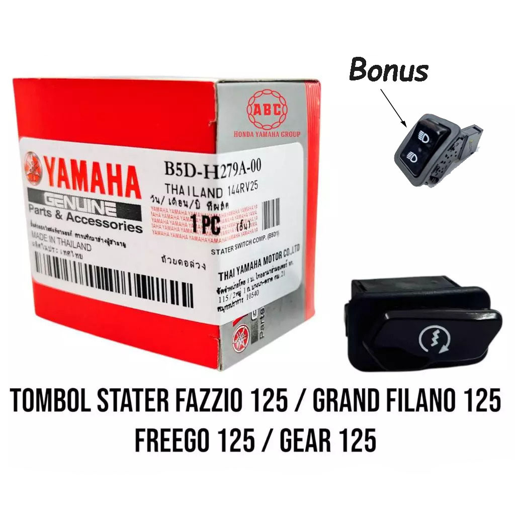 Tombol Stater Freego 125 / Fazzio 125 / Grand Filano 125 / Gear 125 ORI Asli Yamaha B5D Tombol Start