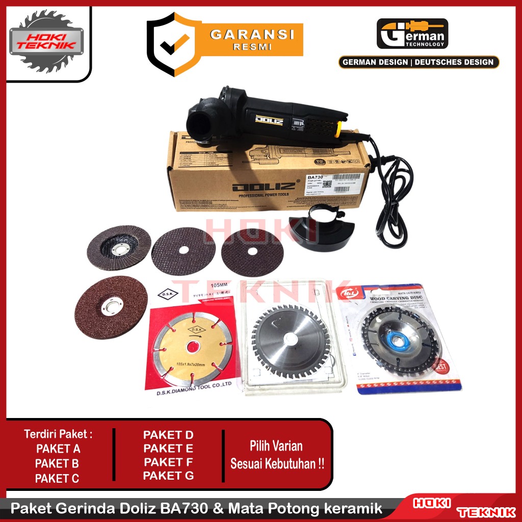Paket Gerinda Doliz BA730 & Mata Potong keramik