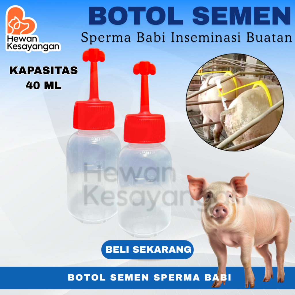 10pcs Botol Semen Babi 40ml Botol Sperma Babi Pig Semen Bottle Tempat Penyimpanan Sperma Babi