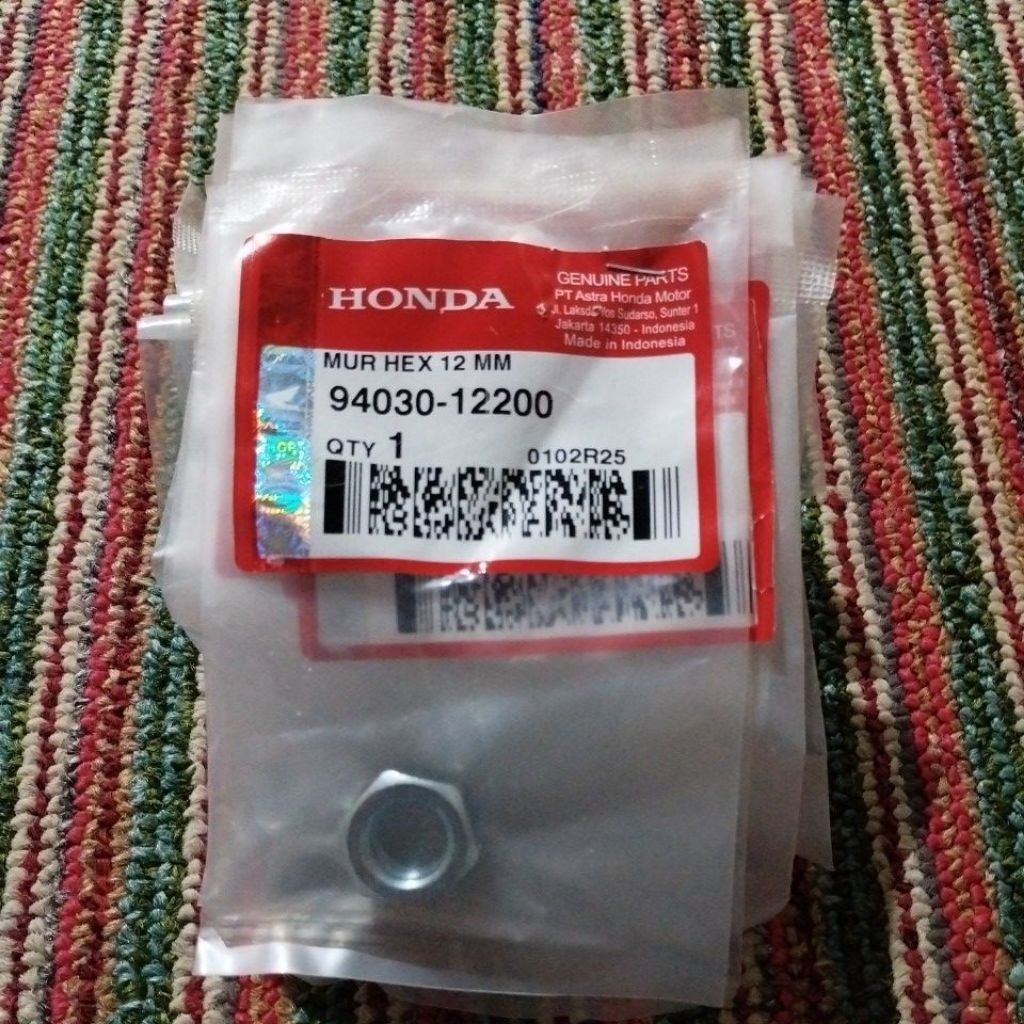 94030-12200 Mur, Nut Hex 12mm Honda BeAT FI eSP
