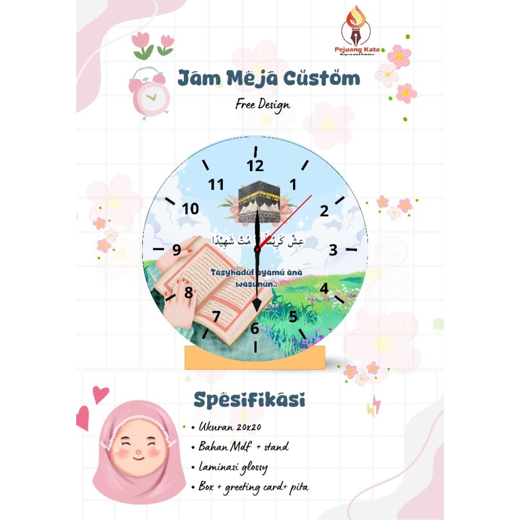 Jam Meja Custom Mdf