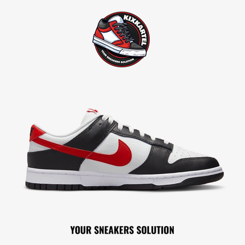 Nike Dunk Retro Low Panda Chile Red Swoosh Black White Red Authentic