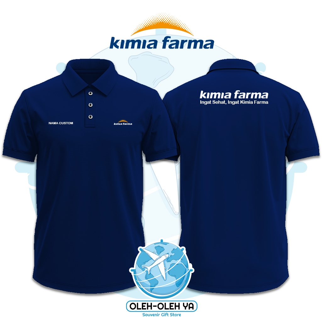 Oleh Oleh Ya Kaos Kerah Wangki Polo Shirt Kaos Kerja Wangki - Kimia Farma - Sablon DTF Bordir O2Y-WS