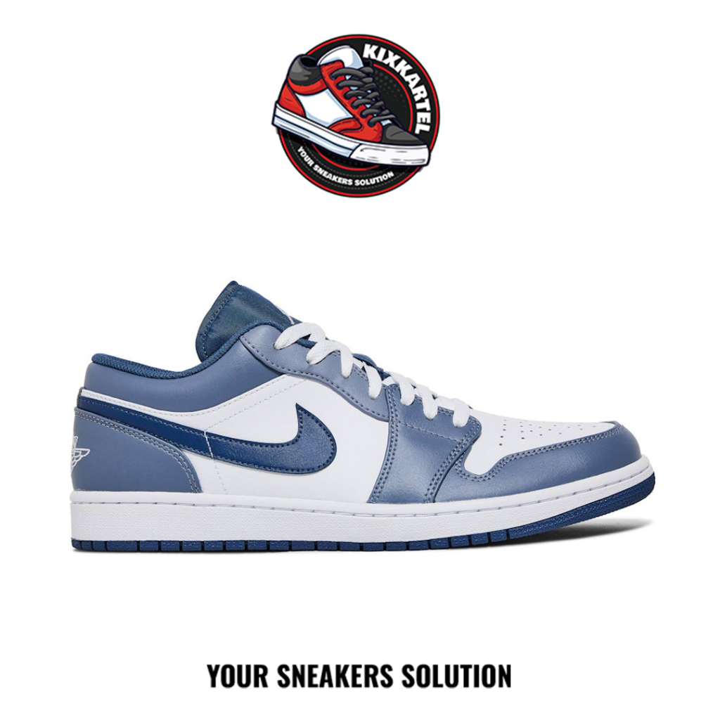 Sepatu Nike Air Jordan 1 Low Ashen Slate Steel Blue Navy Authentic
