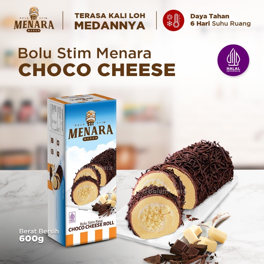 Promo Bolu Menara Cokelat Keju - Reguler Pack (600 gr) - Oleh-oleh Khas Medan