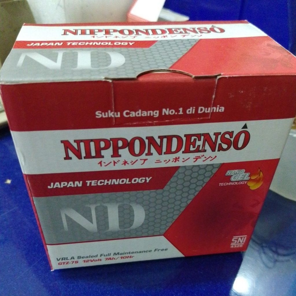 aki kering sepeda motor nippondenso gtz-7s 12volt 7ah