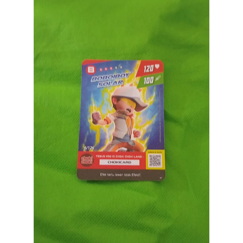 Kartu boboiboy solar monsta galaxy card choki choki