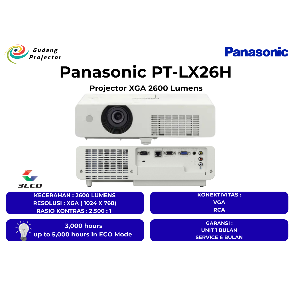 Proyektor Second Panasonic PT-LX26H 2600 Lumens