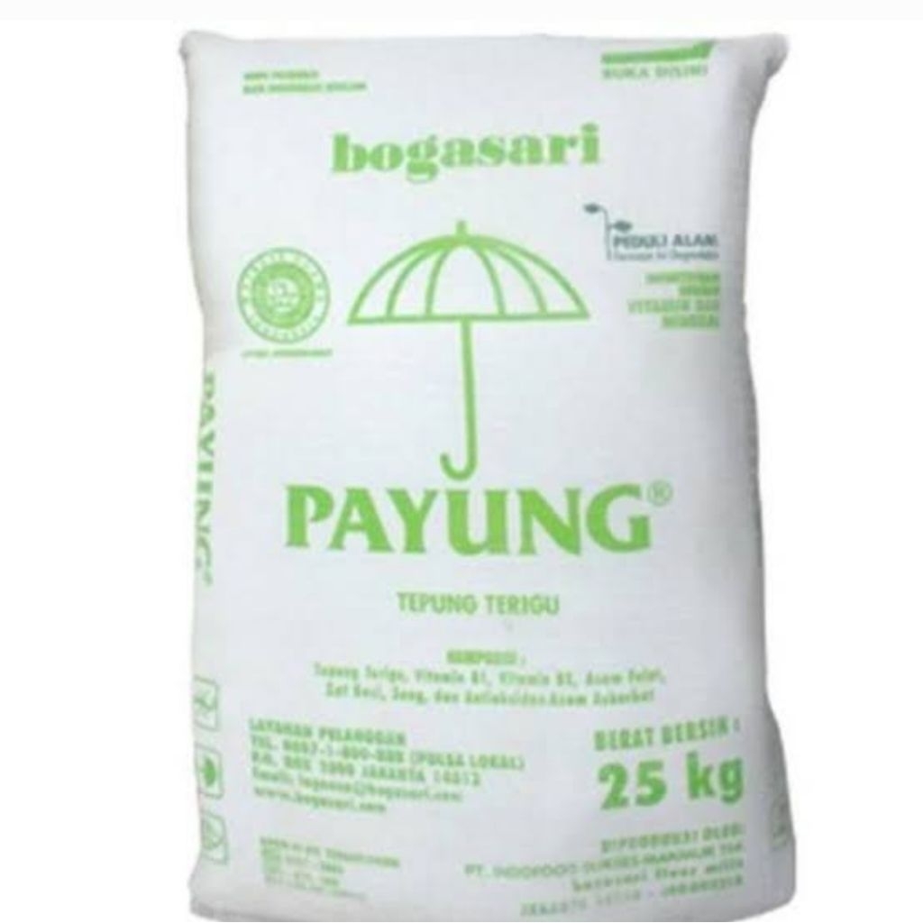Tepung terigu Bogasari cap payung protein rendah repack