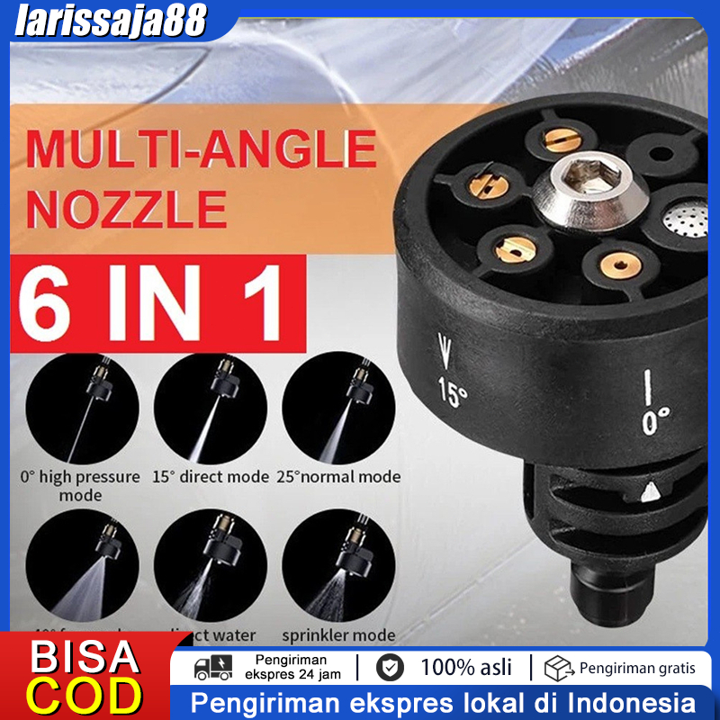 Adjustable Nozzle 6 in 1 Konektor Quick Release 1/4 inch Selang Air Semprotan Mesin Cuci Tekanan Tin