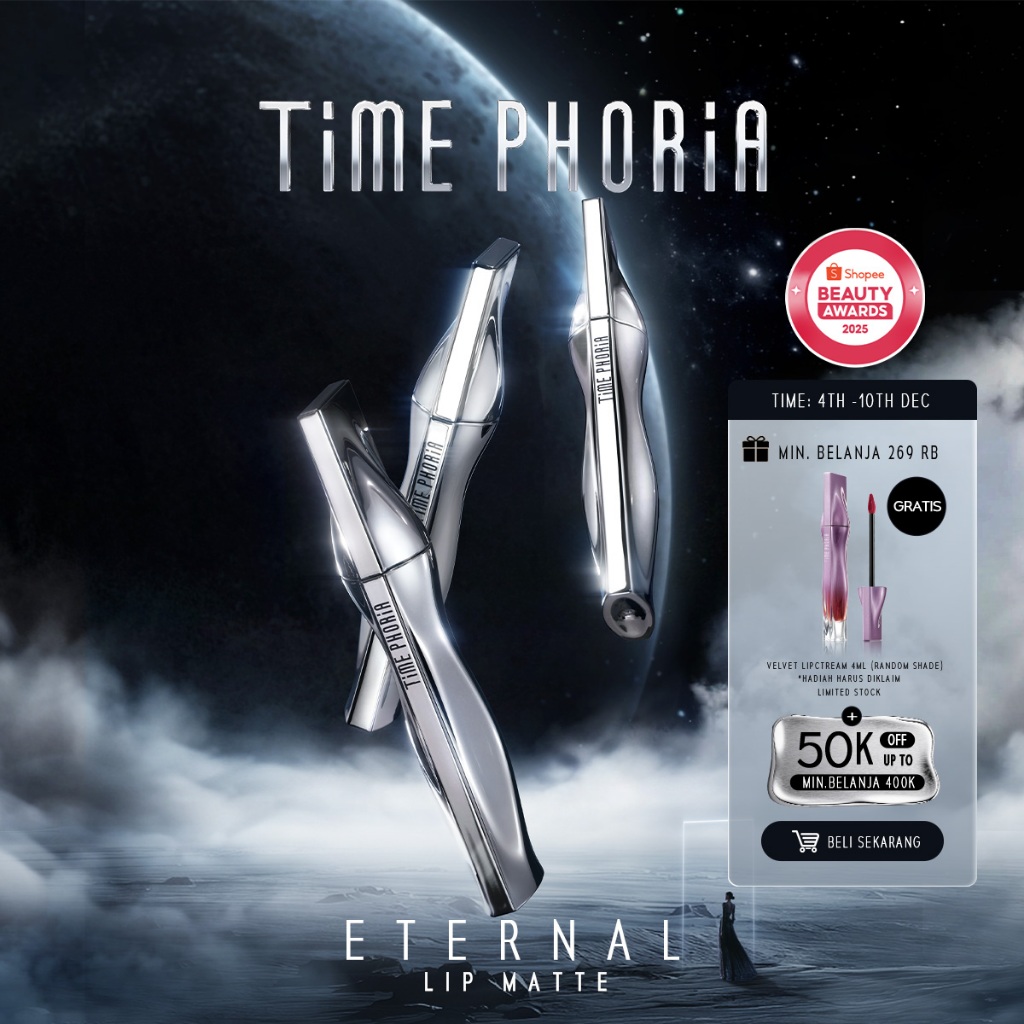 TIME PHORIA - Eternal Lip Matte 4ML Liptint Waterproof Tahan Lama Lip Stain Lipgloss Lipstik LipTint