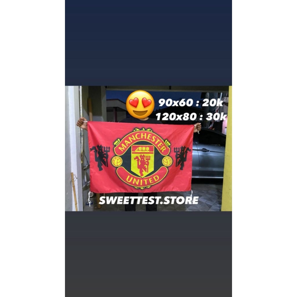 TERLARIS + BENDERA MANCHESTER UNITED + GIANTFLAG MANCHESTER UNITED + MINIFLAG MANCHESTER UNITED + FL