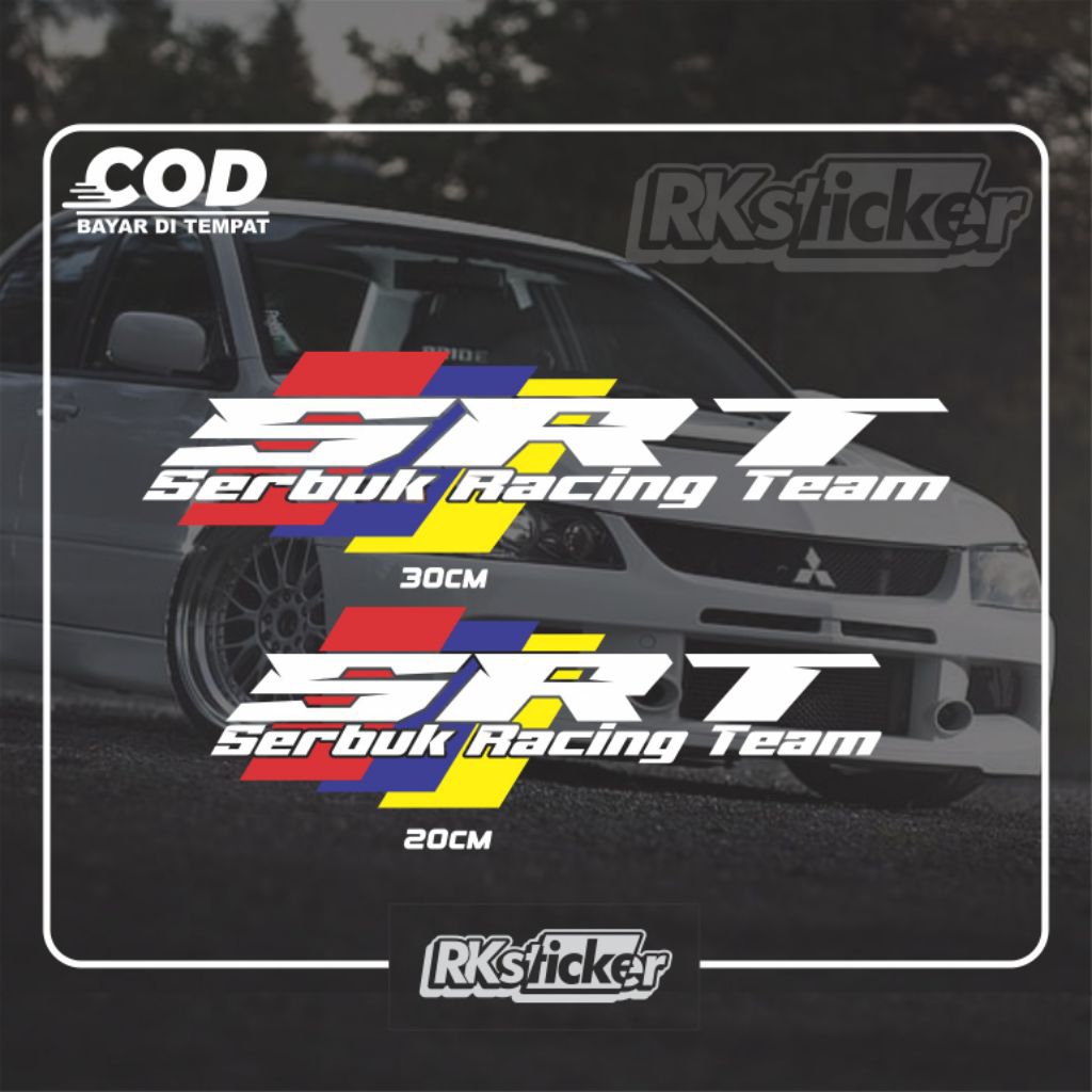 Stiker kaca belakang SRT serbuk racing  stiker cutting kaca mobil keren