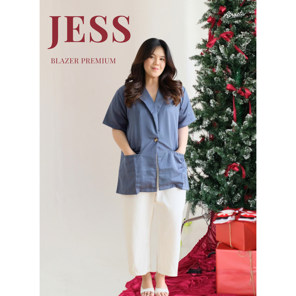 ATRACTIV Blazer Jumbo Wanita LD120 LD130 LD142 Blazer Lengan Pendek Big Size Blazer Semi Kasual Jumb