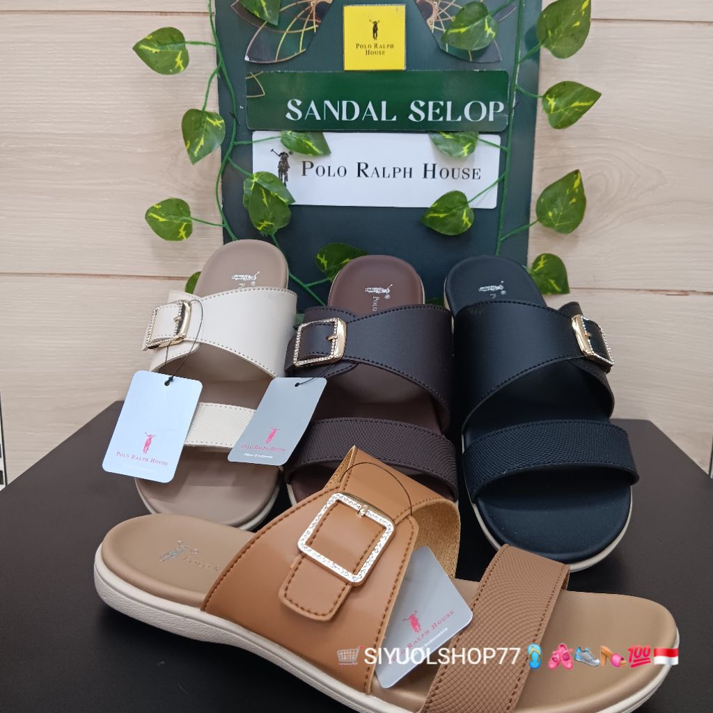 [Bisa COD/100% Original/Art HT 03] Sandal Wanita POLO RALPH HOUSE/Sandal Wanita/Sandal Slide Wanita/