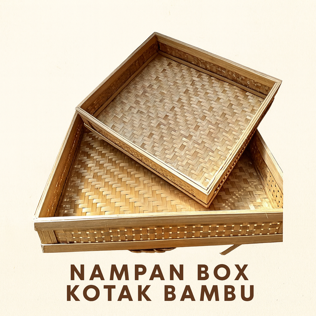 NAMPAN BOX KOTAK BAMBU | TEMPAT TUMPENG • TEMPAT MAKANAN • HAMPERS BAMBU • RANTANG KOTAK ANYAMAN