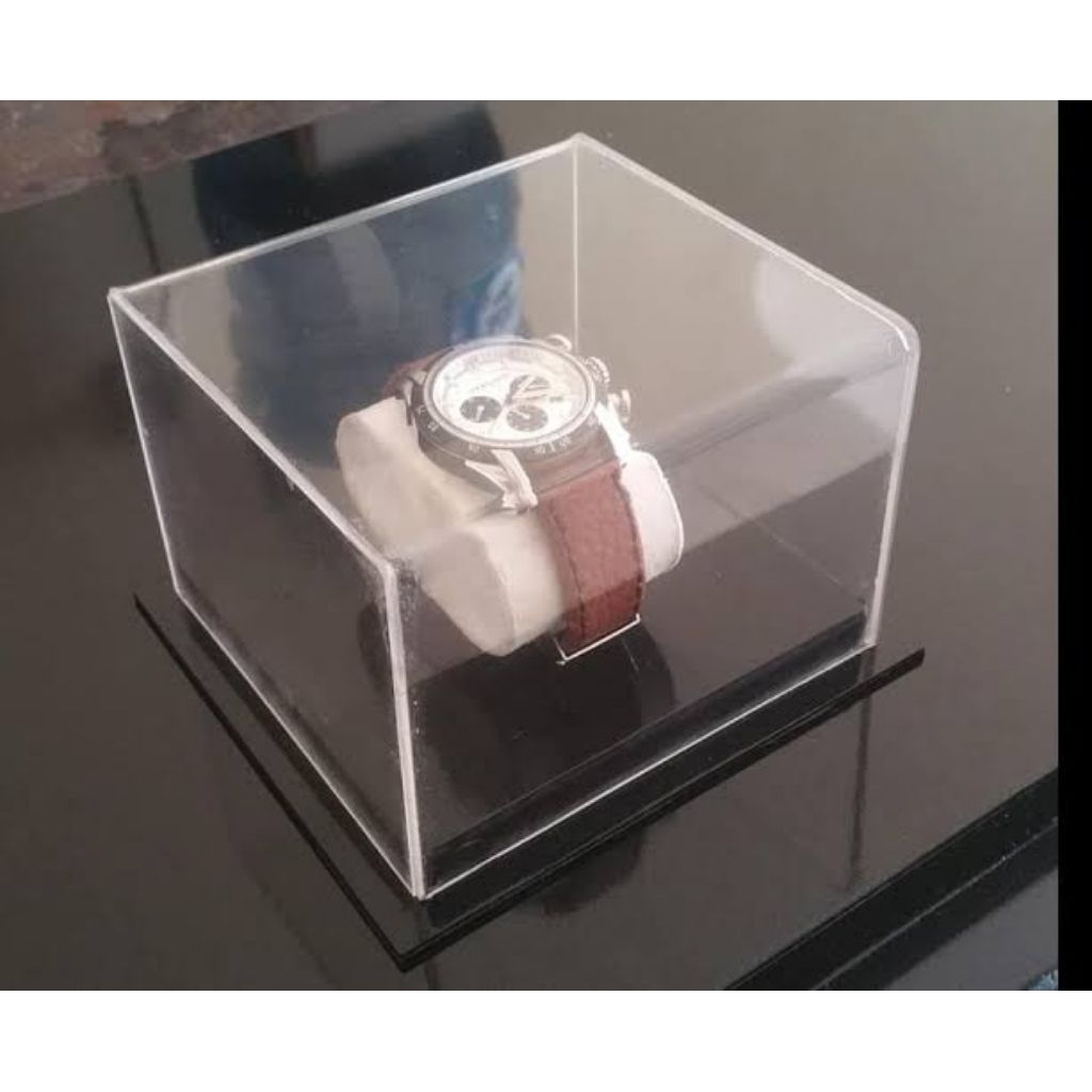 kotak jam tangan akrilik hitam