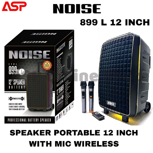 Speaker 12" Trolley Portable Bluetooth 12 Inch With 2 Mic Wireless NOISE 899 L 899L