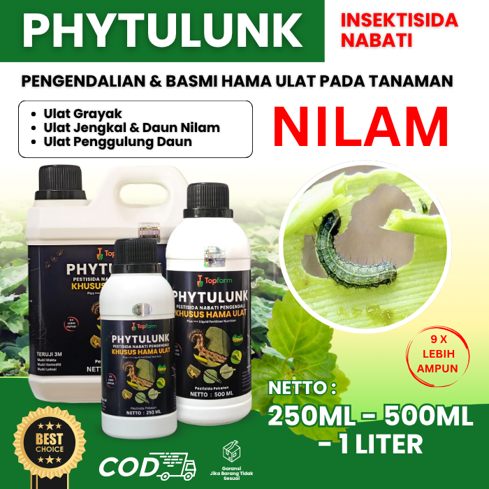 Obat Ulat Topfarm / Obat Ulat Daun Nilam / Obat Untuk Tanaman Nilam / Obat Pembasmi Hama Ulat Daun N