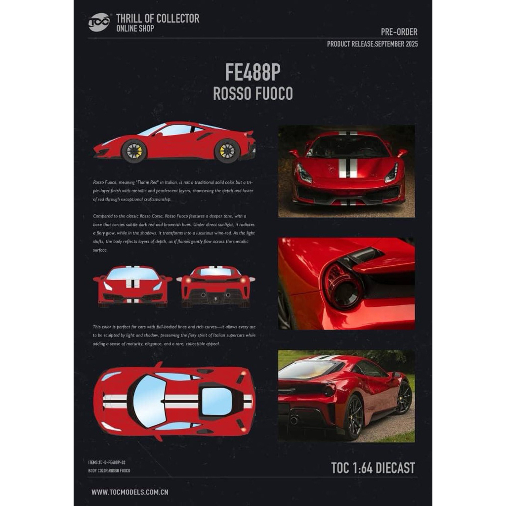 TOC 64 Ferrari 488 Pista Rosso Fuoco