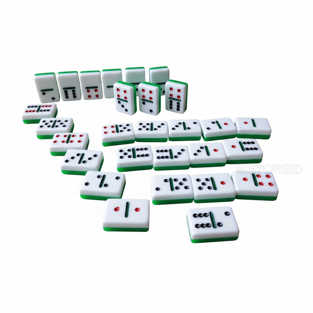 Bistoreid Kartu Domino Batu Tipis 28 Buah Warna Acak Tanpa Box