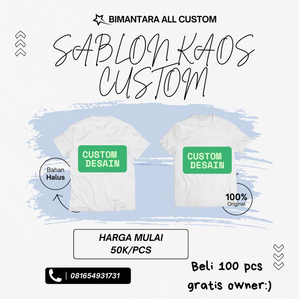Kaos Custom desain murah 50 ribuan