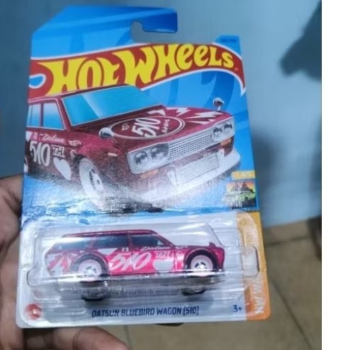 Hotwheels Super Treasure Hunt THS STH Datsun wagon 510 pink ban karet rare