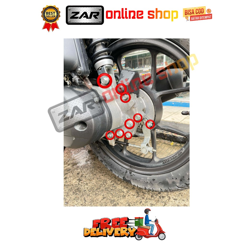 BAUT KRENGKES GARDAN 1 SET ( 9 BAUT ) GENIO BEAT DELUXE SCOOPY STREET NEW PRESTIGE TAHUN 2018 - 2025
