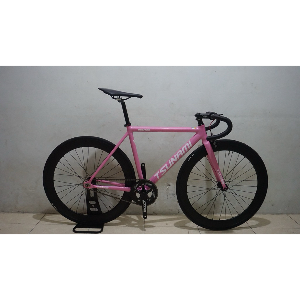 Fullbike sepeda fixie tsunami SNM 100 size S / M / L Doltrap/torpedo alloy original pink