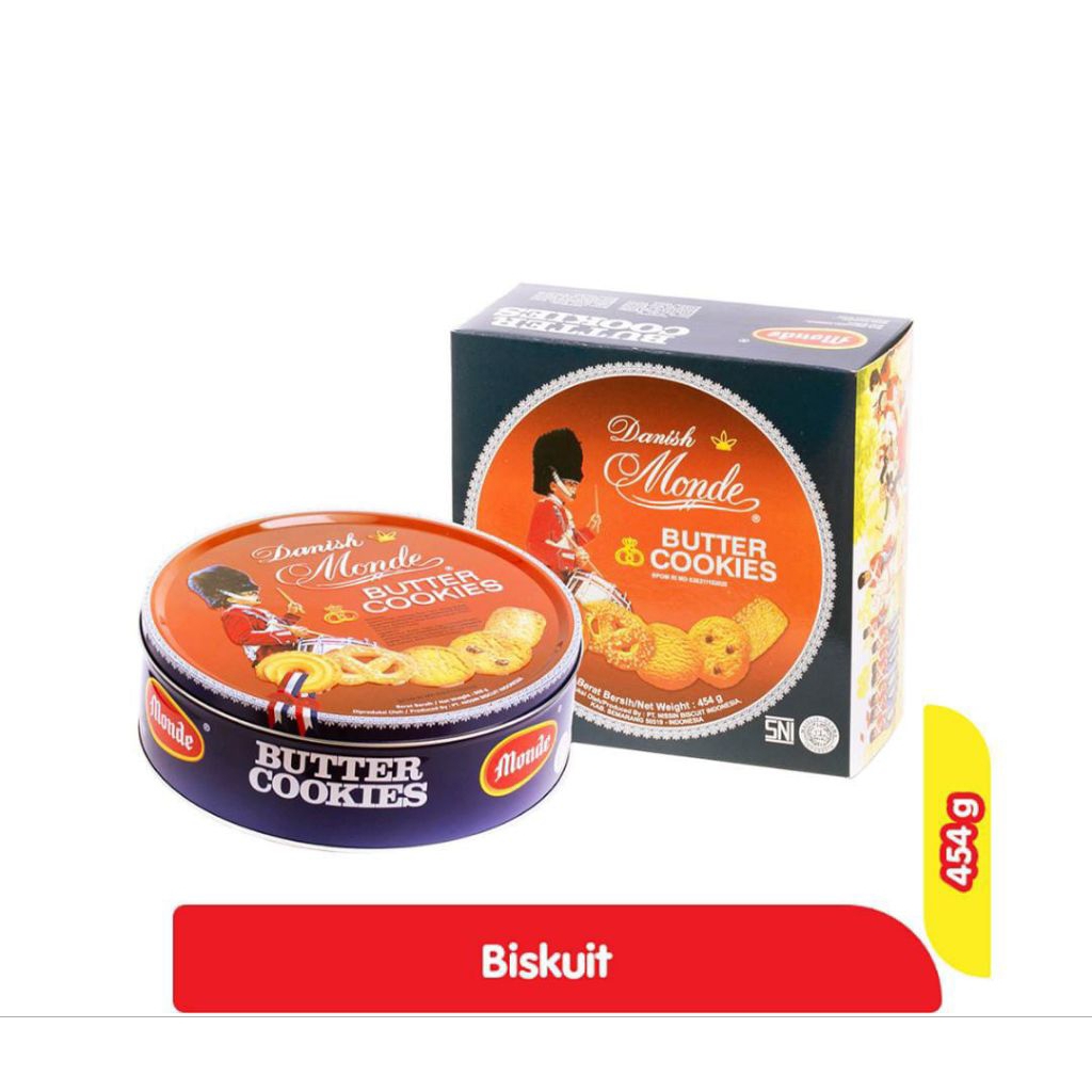 Monde Danish Butter Cookies 454g Original – Kue Kering Kaleng Premium Renyah Enak Snack Lebaran