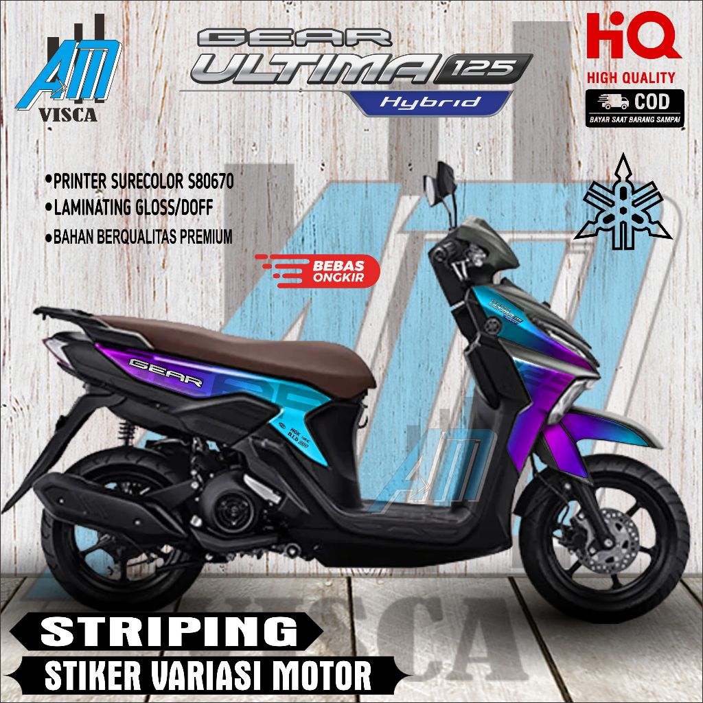 Striping Mio Gear 125 Ultima Stiker Variasi Motor Yamaha Gear 125 Ultima 2025 Bunglon