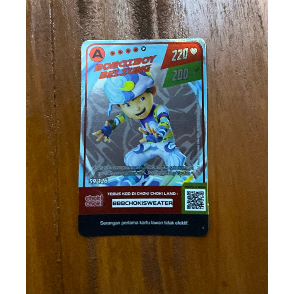 Choki choki Monsta Galaxy card boboiboy beliung