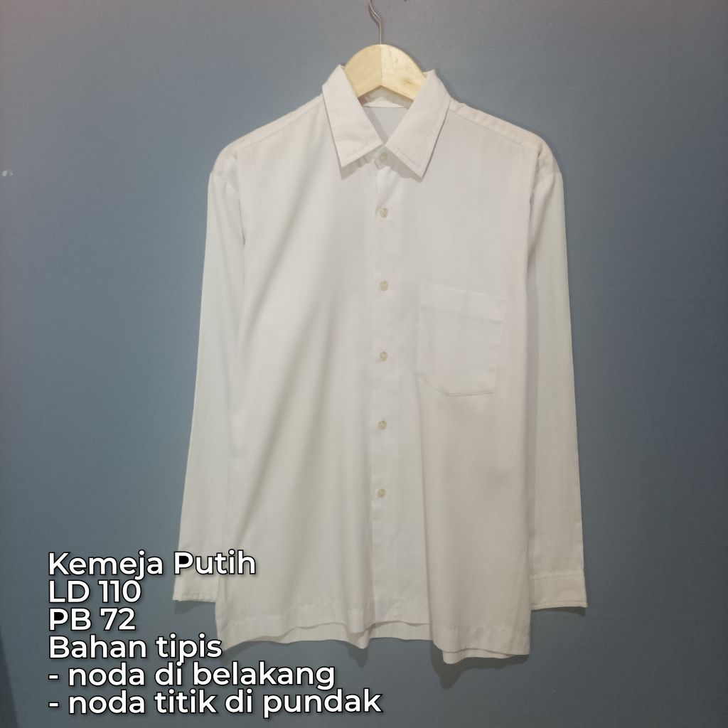 kemeja putih lengan panjang bekas pakai | kemeja second