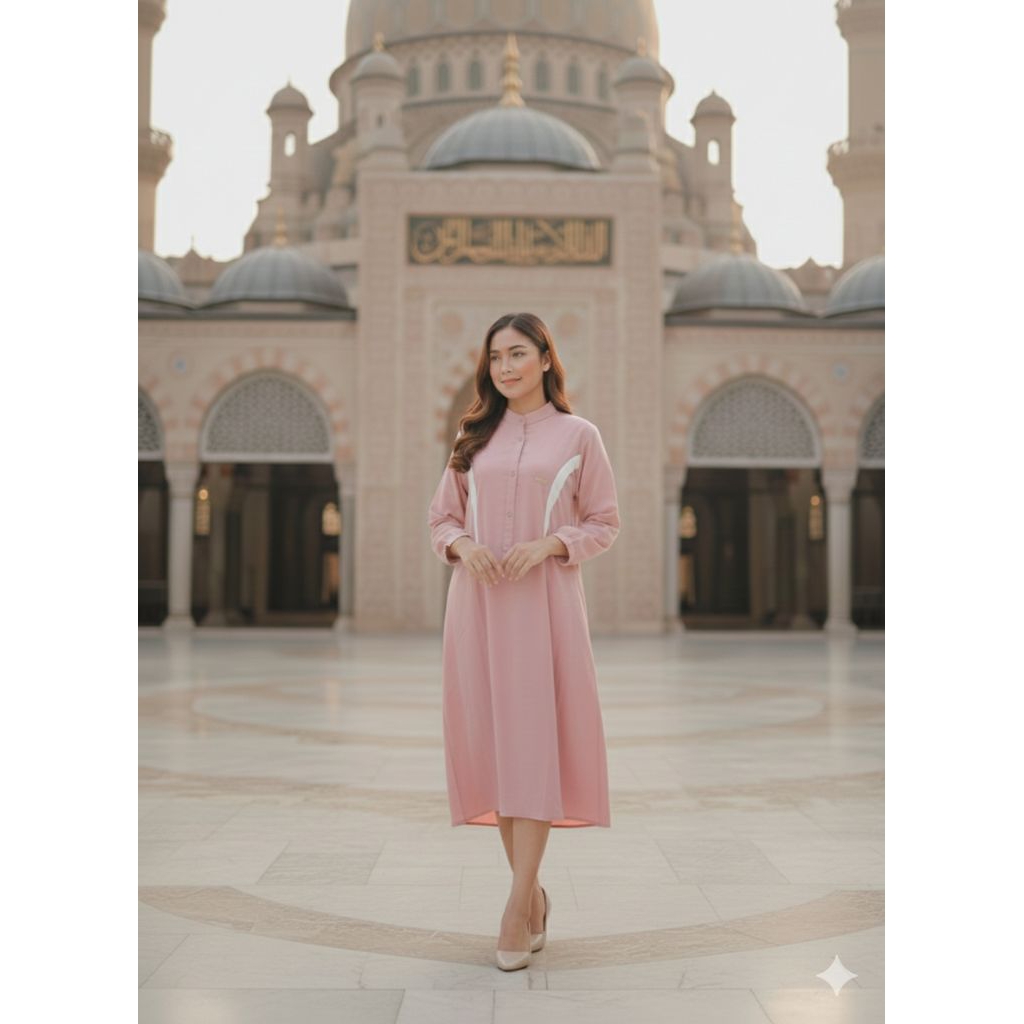 Pink tunik body panjang salem