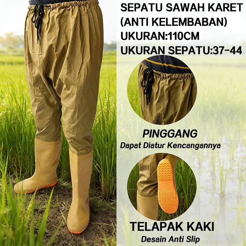 Sepatu Bot Karet / Boots Panjang Anti Air Celana Petani Sawah (110 cm) Sepatu Sawah Boots Karet Sawa