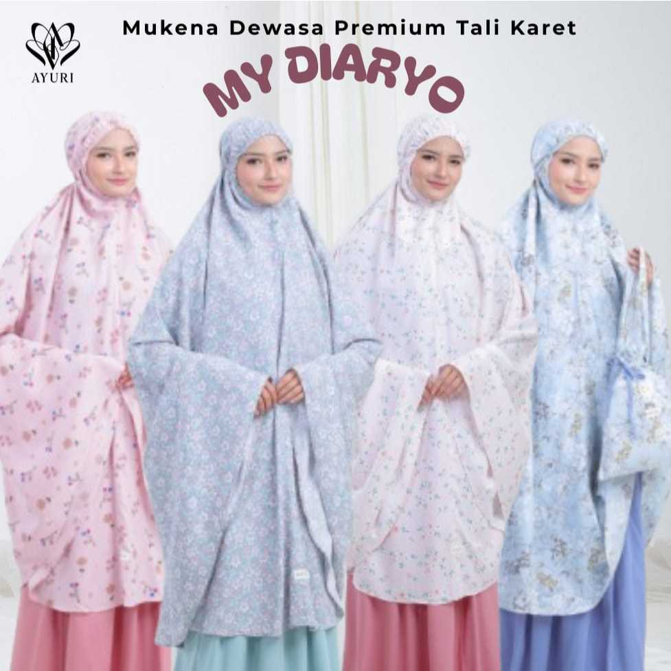 Mukena motif diaro by ayuri|mukena Katun rayon tebal|mukena tali karet|mukena ibu| mukena dewasa