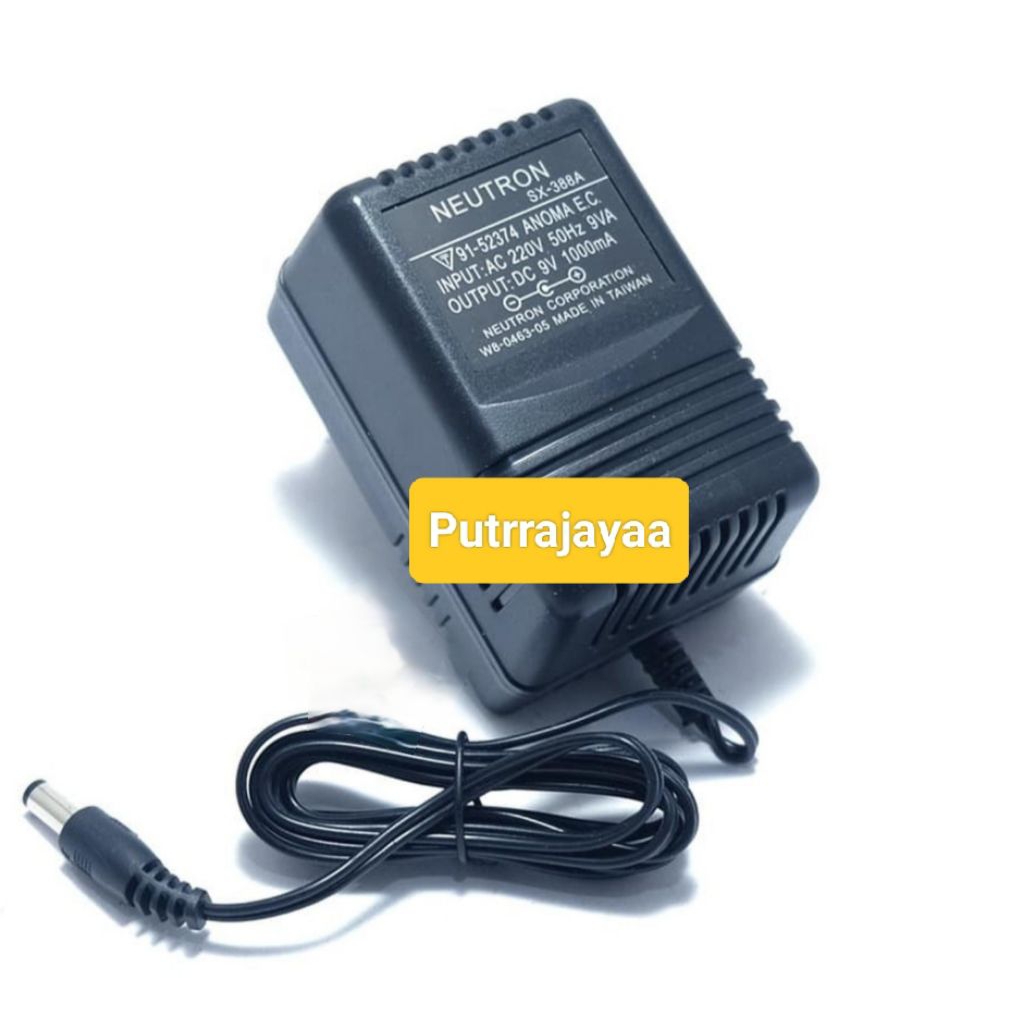 Adaptor 9 Volt 1 Amper TRAFO Stabil / Adaptor NEUTRON DC 9V 1A