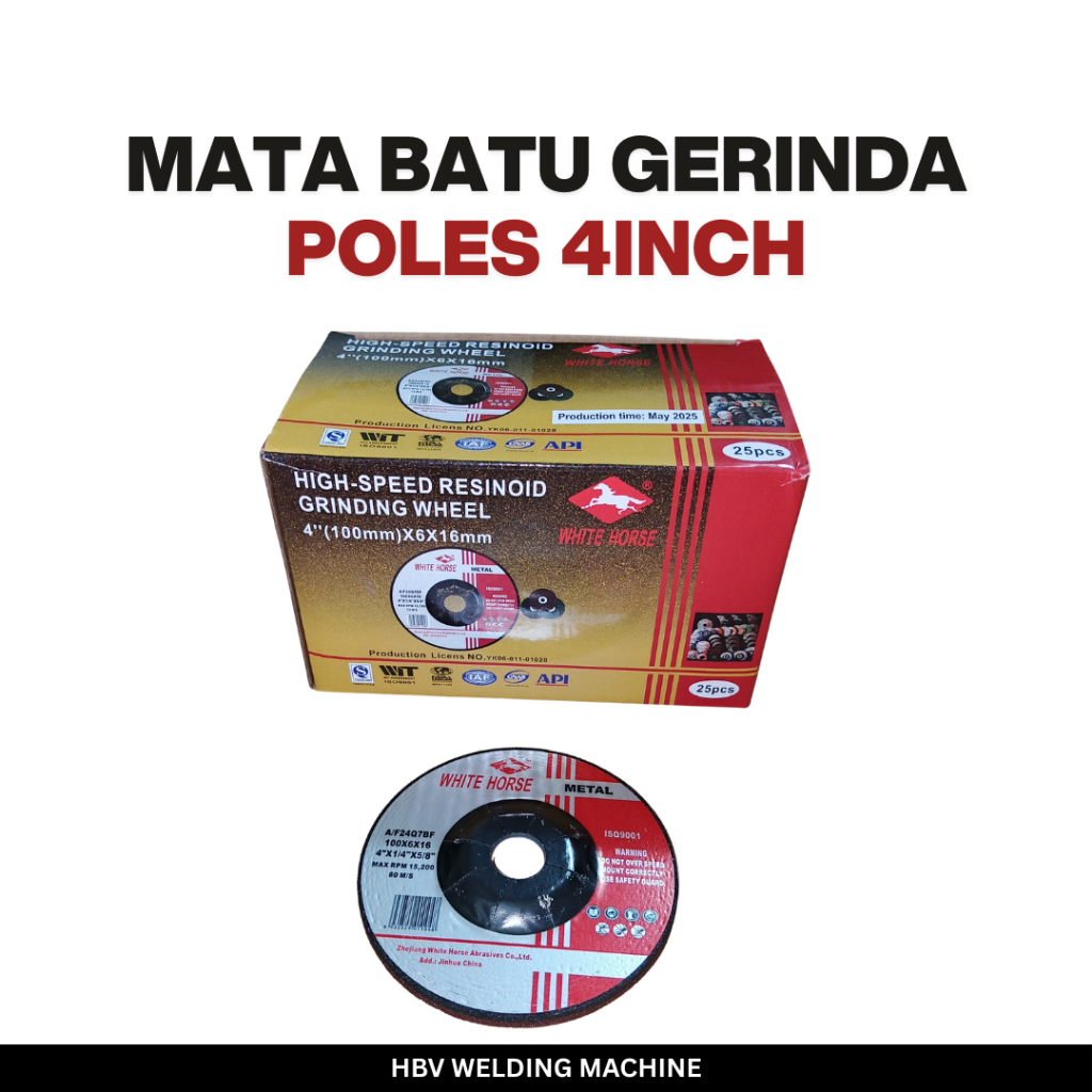 Mata Batu Gurinda Gerinda Grinda Poles Asah 4 x 6 Tebal 4 Inch | Grinding Wheel WHITE HORSE