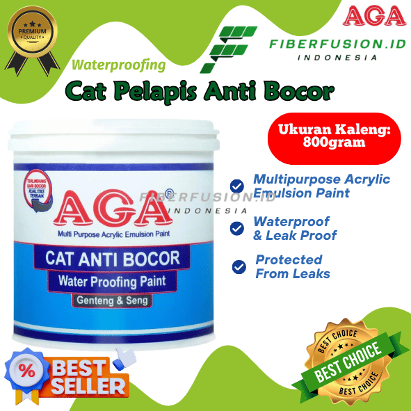 [FUSION] AGA - Cat Pelapis ANTI BOCOR Waterproofing AGA Genteng & Seng Ukuran 800gr Premium Quality