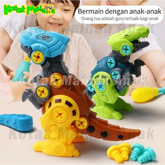 Mainan Edukasi Anak Dino Rakit DIY Robot Dinosaurus Bongkar Pasang