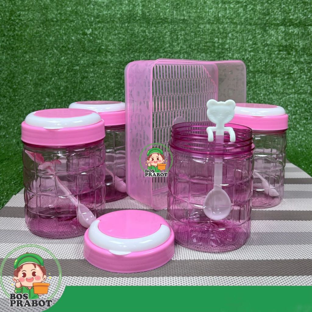 TOPLES PLASTIK BPA FREE SET ISI 4 DENGAN NAMPAN | TOPLES BENING SET PLASTIK