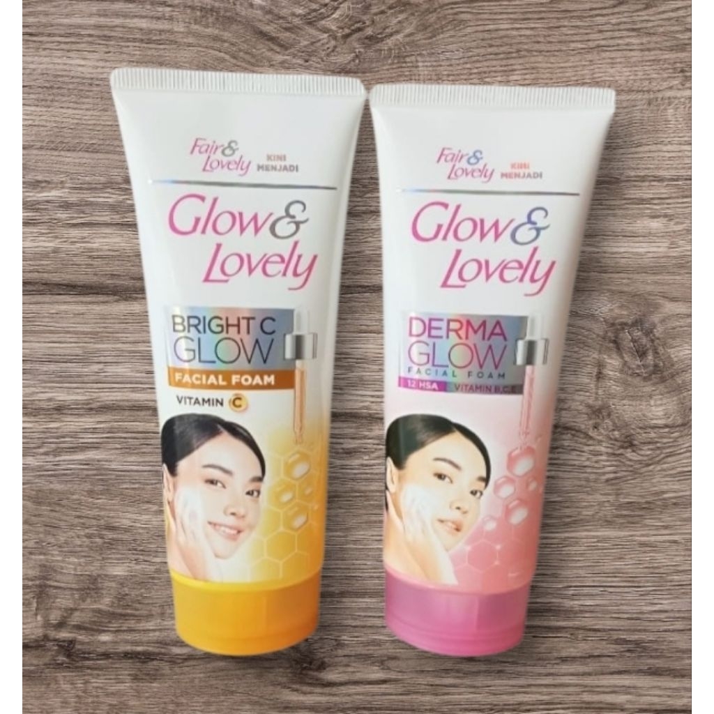 Fair & Lovely /glow & lovely bright and facial foam 100 gr pink / kuning exp 2028
