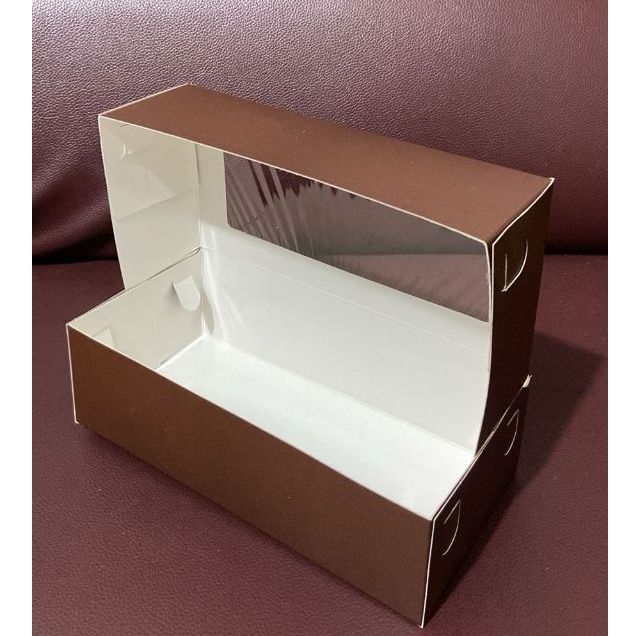 Box Kotak Kue Brownies  Full Laminasi Foodgrade - Ivory 20x10x6 COKLAT